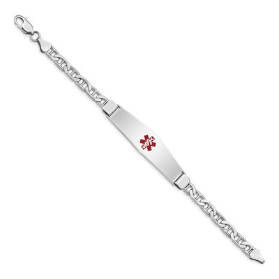 Sterling Silver Medical ID Anchor Bracelet – view 3