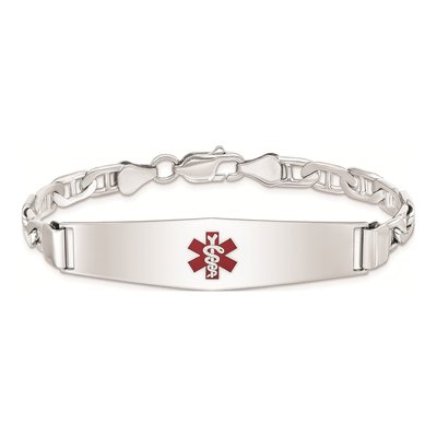 Sterling Silver Medical ID Anchor Bracelet – view 4