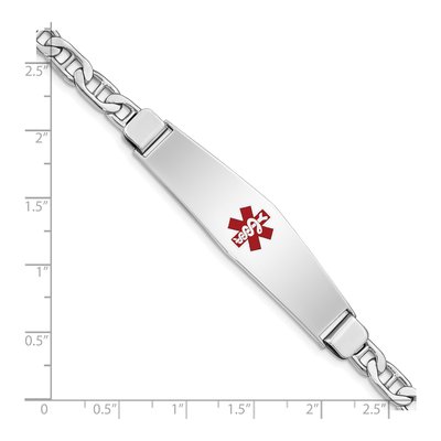 Sterling Silver Medical ID Anchor Bracelet – view 5