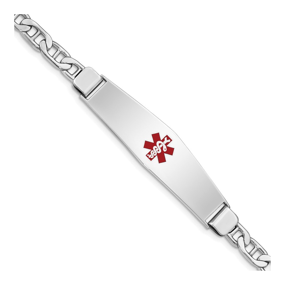 Sterling Silver Medical ID Anchor Bracelet