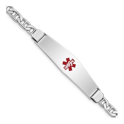 Sterling Silver Medical ID Anchor Bracelet