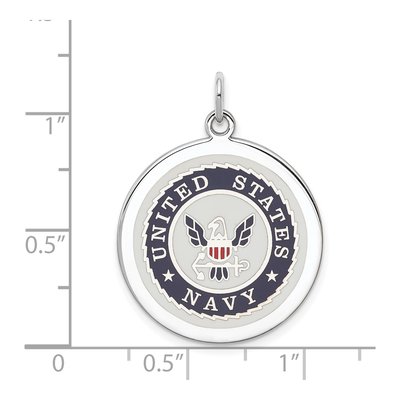 Sterling Silver U.s Navy Disc Pendant – view 4