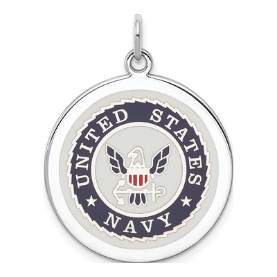 Sterling Silver U.s Navy Disc Pendant