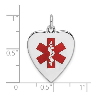 Sterling Silver Heart Medical ID Pendant – view 5