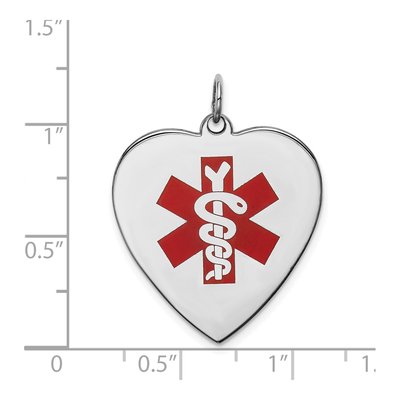 Sterling Silver Medical Alert Heart Pendant – view 5