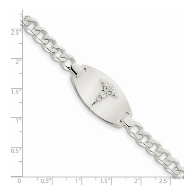Sterling Silver Medical ID Curb Bracelet – view 4
