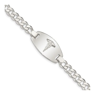 Sterling Silver Medical ID Curb Bracelet