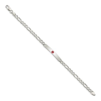 Sterling Silver Medical ID Figaro Bracelet – view 3