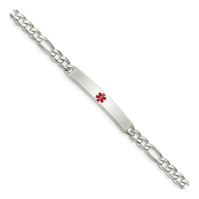 Sterling Silver Medical ID Figaro Bracelet