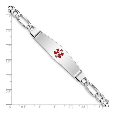 Sterling Silver Medical ID Figaro Bracelet – view 4