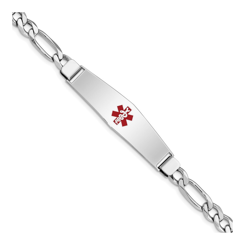 Sterling Silver Medical ID Figaro Bracelet