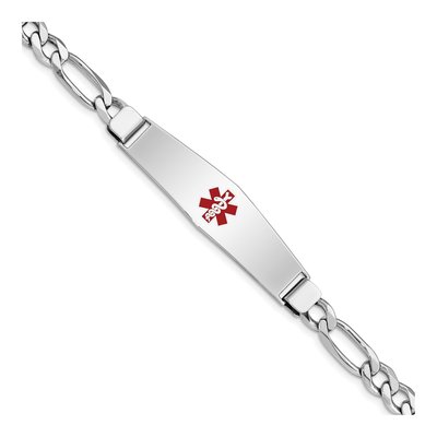 Sterling Silver Medical ID Figaro Bracelet