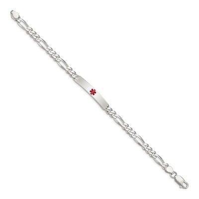 Sterling Silver Medical ID Figaro Bracelet – view 3