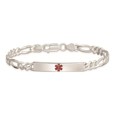 Sterling Silver Medical ID Figaro Bracelet – view 4