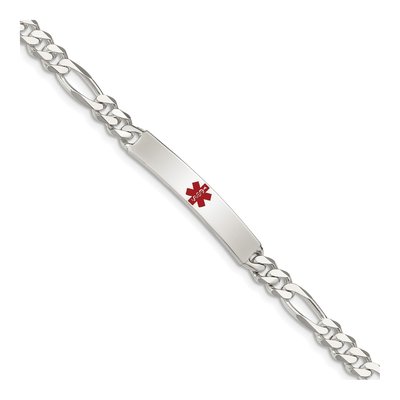 Sterling Silver Medical ID Figaro Bracelet