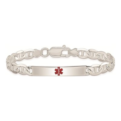 Sterling Silver Medical ID Bracelet, Engravable – view 4
