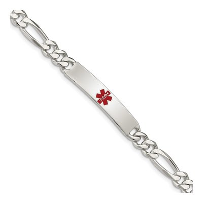 Sterling Silver Medical ID Figaro Bracelet