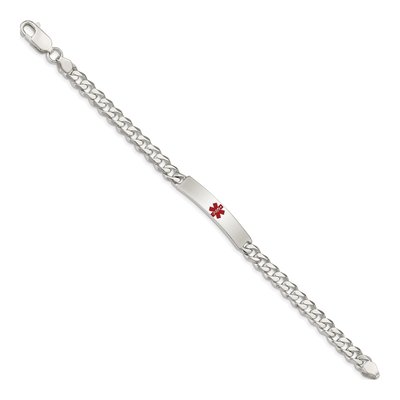 Sterling Silver Medical ID Curb Bracelet – view 3