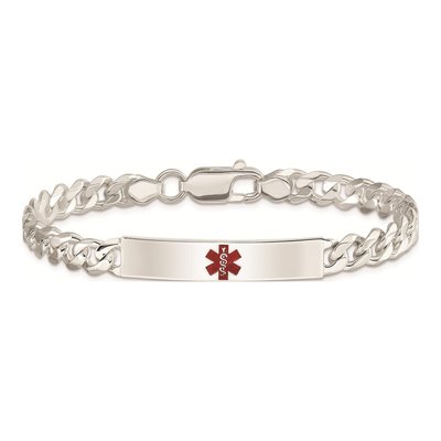 Sterling Silver Medical ID Curb Bracelet – view 4