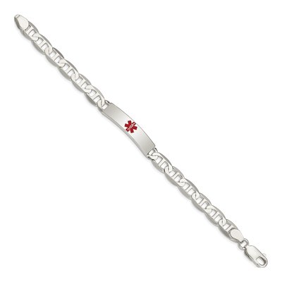 Sterling Silver Medical ID Anchor Bracelet – view 3