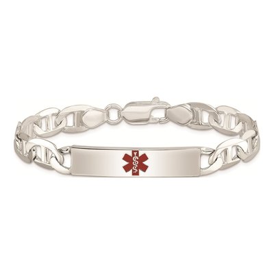 Sterling Silver Medical ID Anchor Bracelet – view 4