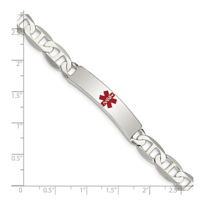 Sterling Silver Medical ID Anchor Bracelet – view 5