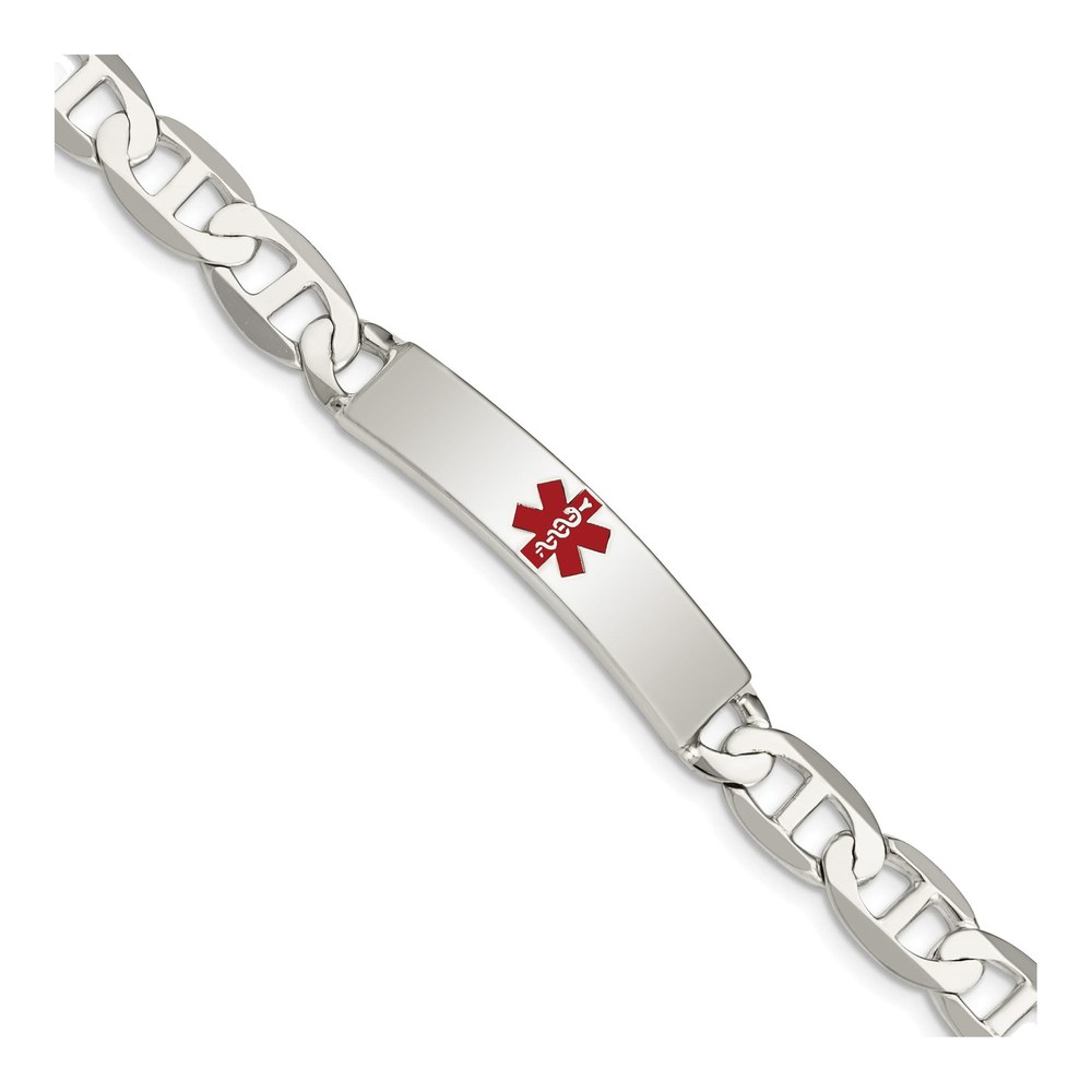 Sterling Silver Medical ID Anchor Bracelet