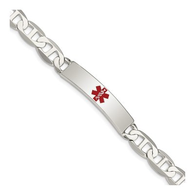 Sterling Silver Medical ID Anchor Bracelet