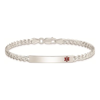 Sterling Silver Medical ID Curb Bracelet – view 4