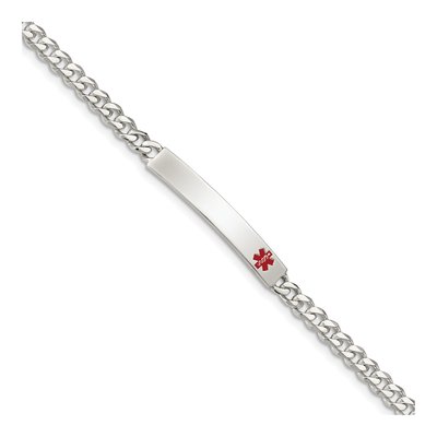 Sterling Silver Medical ID Curb Bracelet