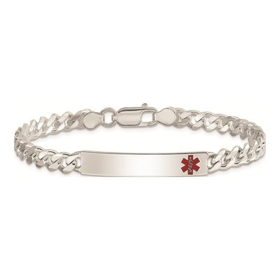 Sterling Silver Medical ID Curb Bracelet – view 4