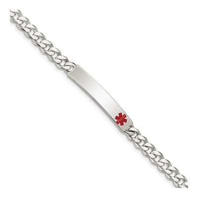 Sterling Silver Medical ID Curb Bracelet