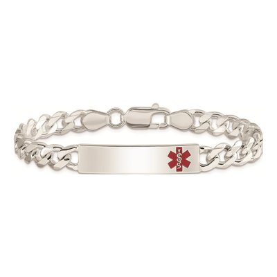 Sterling Silver Medical ID Curb Bracelet – view 4