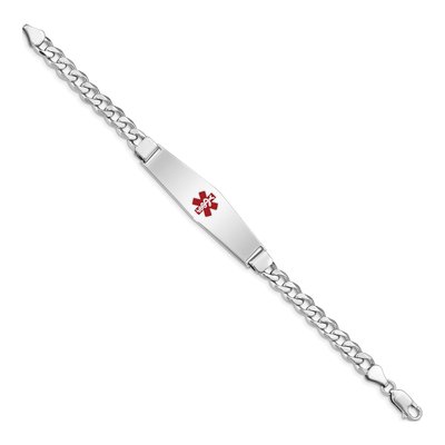 Sterling Silver Medical ID Curb Bracelet – view 3