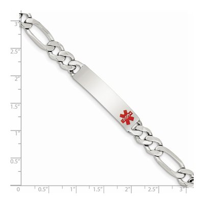 Sterling Silver Medical ID Figaro Bracelet – view 5