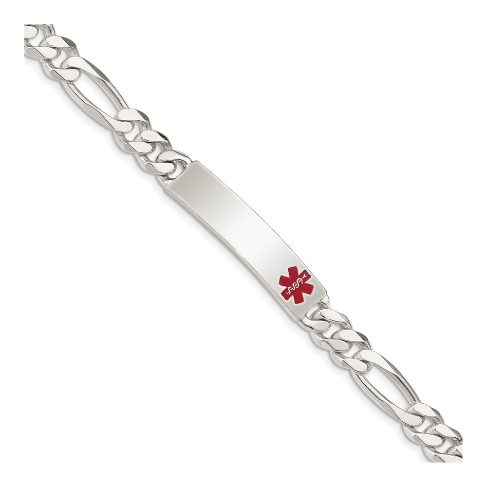 Sterling Silver Medical ID Figaro Bracelet