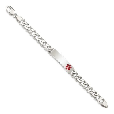 Sterling Silver Medical ID Curb Bracelet – view 3