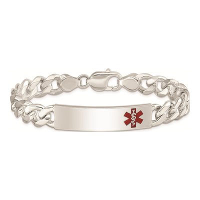 Sterling Silver Medical ID Curb Bracelet – view 4