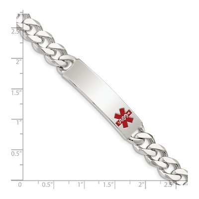 Sterling Silver Medical ID Curb Bracelet – view 5