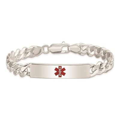 Sterling Silver Medical ID Curb Bracelet – view 4