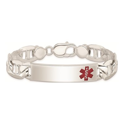 Sterling Silver Medical ID Anchor Bracelet – view 5