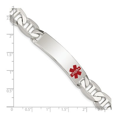 Sterling Silver Medical ID Anchor Bracelet – view 6
