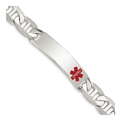Sterling Silver Medical ID Anchor Bracelet