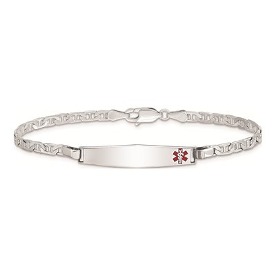 Sterling Silver Medical ID Anchor Bracelet – view 4
