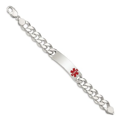 Sterling Silver Medical ID Curb Bracelet – view 3