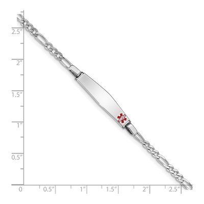 Sterling Silver Medical ID Figaro Bracelet – view 4