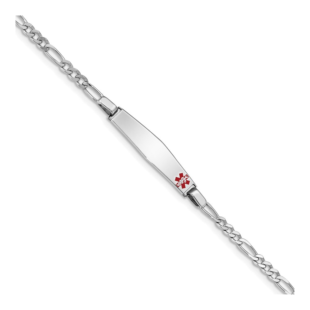 Sterling Silver Medical ID Figaro Bracelet