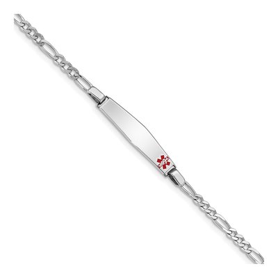 Sterling Silver Medical ID Figaro Bracelet