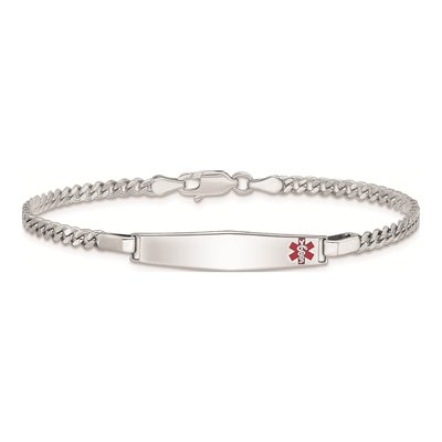 Sterling Silver Medical ID Curb Bracelet – view 4
