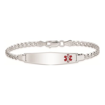 Sterling Silver Medical ID Curb Bracelet – view 4